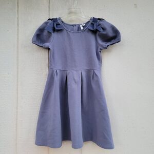 Janie and Jack Short Sleeve girls bow detail dress sz 12 lavender  spring easter